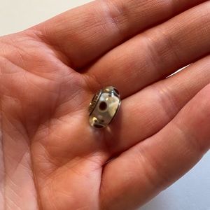 Pandora Murano Glass “clear polka dot” charm